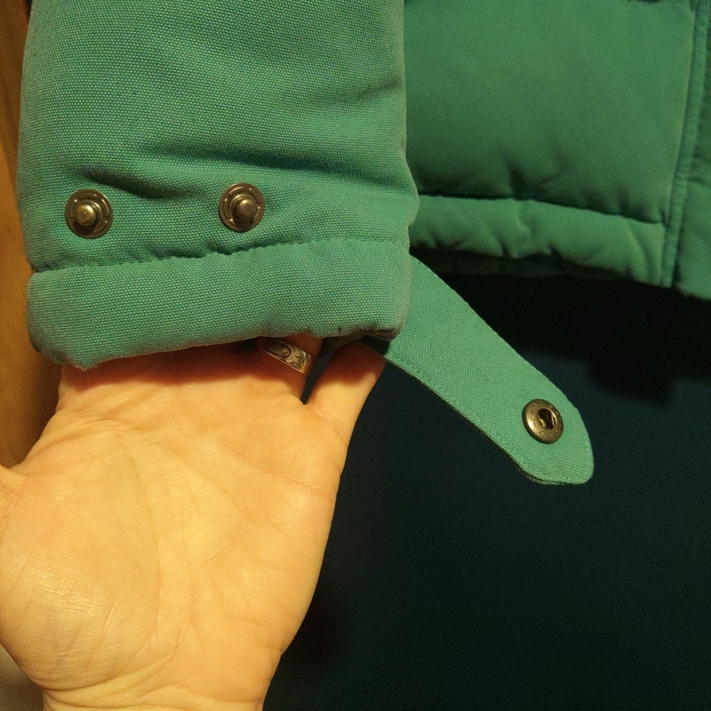 Green and Brown Patagonia Western Puffer Jacket Down Fill - Picture 7 of 13